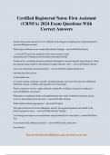 Certified Registered Nurse First Assistant &lpar;CRNFA&rpar; 2024 Exam Questions With Correct Answers