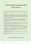 Class B Exempt &lpar;Texas&rpar; Questions With Correct Answers&period;