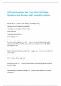 CPR Test-American Red Cross 2024&sol;2025 New Questions and Answers with complete solution