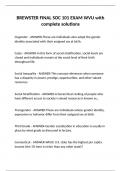 BREWSTER FINAL SOC 101 EXAM WVU with complete solutions&period;
