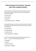 WVU Sociology 101 Final Exam - Brewster exam with complete solutions&period;