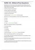 NURS 143 - Midterm&sol;Final Questions