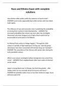 Race and Ethnics Exam with complete solutions&period;