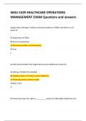 WGU C429 HEALTHCARE OPERATIONS  MANAGEMENT EXAM Questions and answers