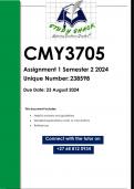 CMY3705 Assignment 1 &lpar;QUALITY ANSWERS&rpar; Semester 2 2024