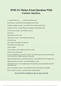 DNH 111 Molars Exam Questions With Correct Answers&period;