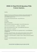 DNH 111 Final EXAM Questions With Correct Answers&period;
