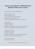 Express Lane Operator Certification Exam Questions With Correct Answers
