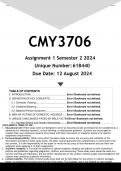 CMY3706 Assignment 1 &lpar;ANSWERS&rpar; Semester 2 2024 - DISTINCTION GUARANTEED