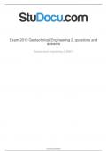 Exam 2013 Geotechnical Engineering 2&comma; questions and answers