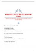 NEBRASKA STATE MEDICATION AIDE EXAM WITH GUARANTEED ACCURATE ANSWERS&vert;VERIFIED