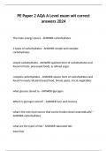 PE Paper 2 AQA A Level exam wit correct answers 2024