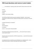 MD Exam Questions And Answers Latest Update