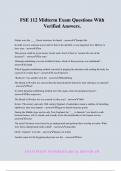 FSE 112 Midterm Exam Questions With Verified Answers&period;