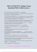 FSE 112-1901 FTCC Module 1 Exam Questions With Verified Answers&period;