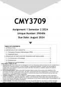 CMY3709 Assignment 1 &lpar;ANSWERS&rpar; Semester 2 2024 - DISTINCTION GUARANTEED