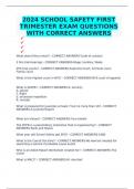 2024 SCHOOL SAFETY FIRST TRIMESTER EXAM QUESTIONS WITH CORRECT ANSWERS