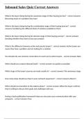 Inbound Sales Quiz Correct Answers