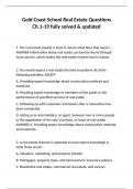 Gold Coast School Real Estate Questions Ch&period;1-19 fully solved & updated