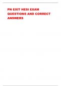 PN EXIT HESI EXAM  QUESTIONS AND CORRECT  ANSWERS