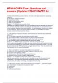 HPNA ACHPN Exam Questions and answers &vert; Updated 2024&sol;25 RATED A&plus;