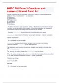 BMSC 708 Exam 3 Questions and answers &vert; Newest Rated A&plus;
