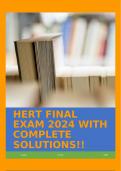 HERT FINAL EXAM 2024 WITH COMPLETE SOLUTIONS&excl;&excl;