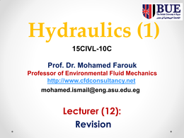 Hydraulics one for civil engineering 