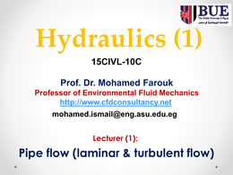 Lecture 1 for Hydraulics 1