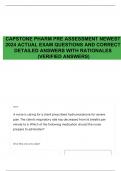 CAPSTONE PHARM PRE ASSESSMENT NEWEST 2024 ACTUAL EXAM QUESTIONS AND CORRECT DETAILED ANSWERS WITH RATIONALES &lpar;VERIFIED ANSWERS&rpar;