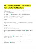 CA Cemetery Manager Exam Practice Test with Verified Solutions &vert;Latest 2024&sol;2025