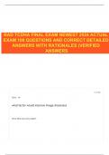RAD TCDHA FINAL EXAM NEWEST 2024 ACTUAL EXAM 100 QUESTIONS AND CORRECT DETAILED ANSWERS WITH RATIONALES &lpar;VERIFIED ANSWERS