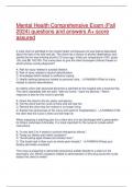 Mental Health Comprehensive Exam &lpar;Fall  2024&rpar; questions and answers A&plus; score  assured