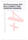 ATI Pharmacology 2024 WITH CORRECT AND VERRIFIED ANSWERS