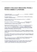 JERSEY COLLEGE MED-SURG WEEK 1 WITH CORRECT ANSWERS&period;