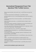 International Management Exam 2 Ppt Questions With Verified Answers&period;