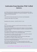 Lubrication Exam Questions With Verified Answers&period;