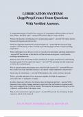 LUBRICATION SYSTEMS &lpar;Jepp&sol;Prep&sol;Crane&rpar; Exam Questions With Verified Answers&period;