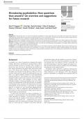 Microdosing psychedelics&colon; More questions   than answers&quest; An overview and suggestions   for future research