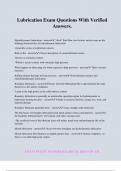 Lubrication Exam Questions With Verified Answers&period;