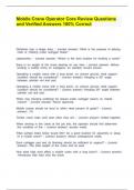 NCCCO Mobile Crane &sol; NCCCO Core Exams &lpar;2023&sol; 2024 UPDATES STUDY BUNDLE WITH COMPLETE SOLUTIONS&rpar; Questions and 100&percnt; Correct Verified Answers&vert; Grade A