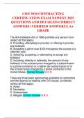 CON 3910 CONTRACTING CERTIFICATION EXAM NEWEST 2025 QUESTIONS AND DETAILED CORRECT ANSWERS &lpar;VERIFIED ANSWERS&rpar; &vert; A&plus; GRADE