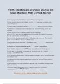 MSSC Maintenance awareness practice test Exam Questions With Correct Answers