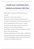 Crossfit level 1 Certification Exam Questions and Answers 100&percnt; Pass
