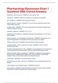 Pharmacology Rasmussen Exam 1 Questions With Correct Answers