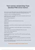 Neuro anatomy and physiology Exam Questions With Correct Answers