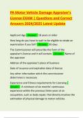 PA Motor Vehicle Damage Appraiser's License EXAM &vert; Questions and Correct Answers 2024&sol;2025 Latest Update