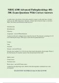NRSG 6300 Advanced Pathophysiology 401- 500&period; Exam Questions With Correct Answers