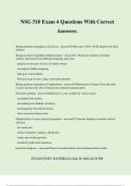 NSG 510 Exam 4 Questions With Correct Answers&period;