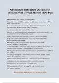 OB inpatient certification 2024 practice questions With Correct Answers 100&percnt; Pass